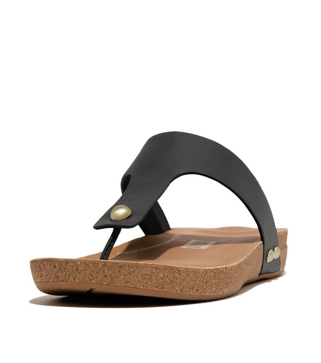 FitFlop Iqushion Toe-Post Sandals black  FitFlop HE9-001, slippers Direct leverbaar uit de webshop