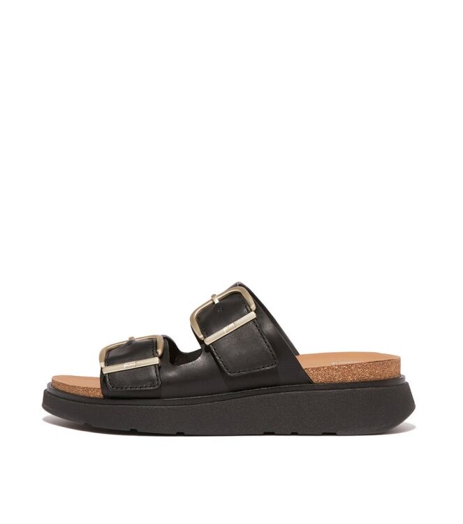 FitFlop Gen-FF Buckle Two-Bar Slides black  FitFlop HE8-001, slippers Direct leverbaar uit de webshop