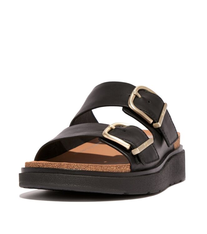 FitFlop Gen-FF Buckle Two-Bar Slides black  FitFlop HE8-001, slippers Direct leverbaar uit de webshop