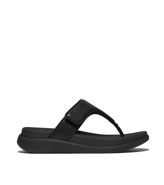 FitFlop F-Mode Go Adjustable Flatform all black FitFlop IW1-090, slippers Direct leverbaar uit de webshop