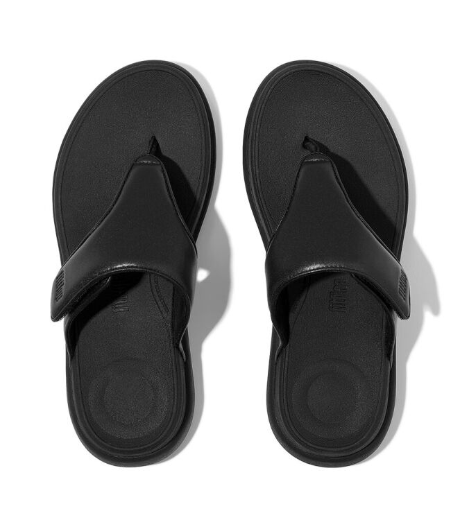 FitFlop F-Mode Go Adjustable Flatform all black FitFlop IW1-090, slippers Direct leverbaar uit de webshop