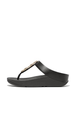 FitFlop Fino Crystal-Chain Leather Toe-Post black  FitFlop Fino Crystal-Chain Leather Toe-Post black
