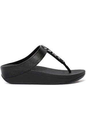 FitFlop Fino Stone Trim Toe-Post Sandals black 