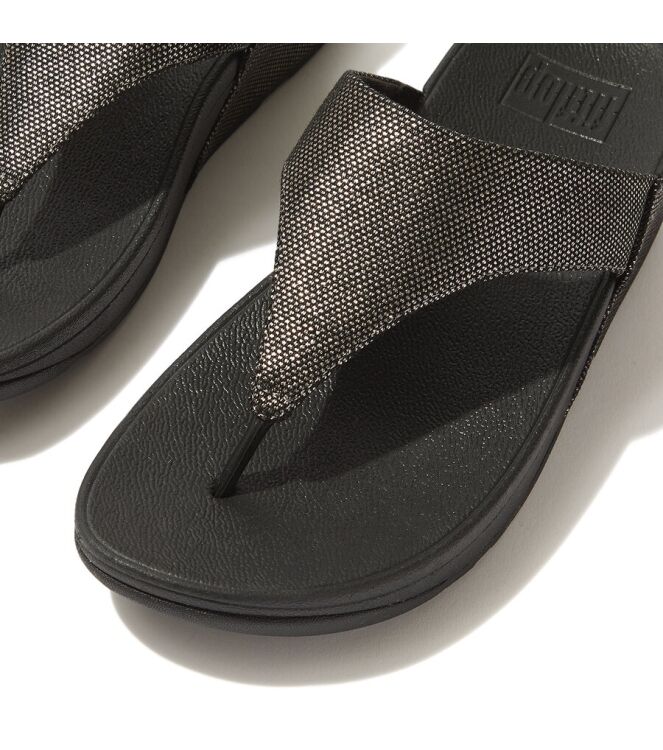 FitFlop Lulu Glitz-Canvas pewter black  FitFlop HQ9-B06, slippers Direct leverbaar uit de webshop