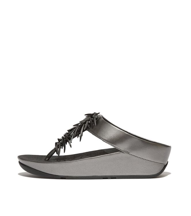 FitFlop Rumba Beaded Metallic pewter black  FitFlop HI7-B06, slippers Direct leverbaar uit de webshop