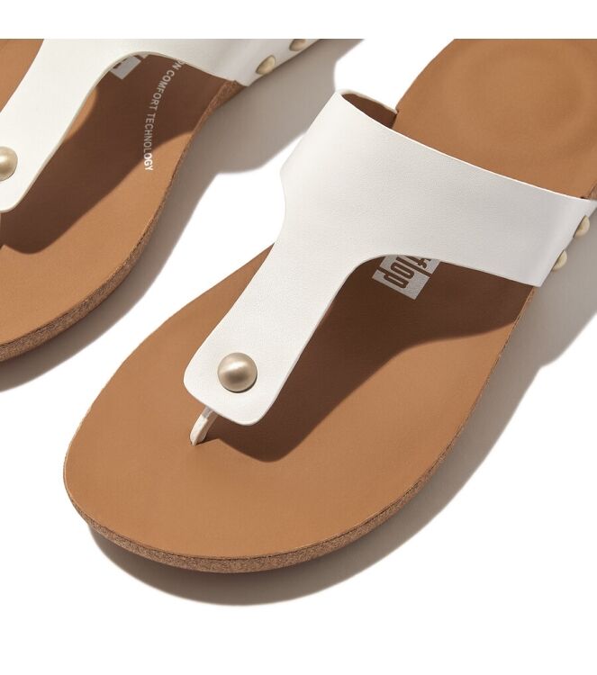 FitFlop Iqushion Toe-Post Sandals urban white  FitFlop HE9-194, slippers Direct leverbaar uit de webshop