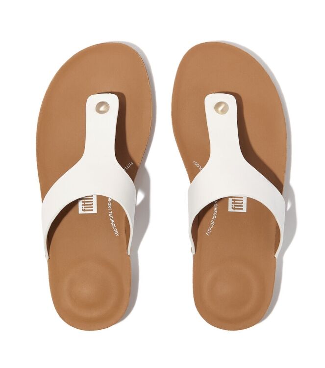 FitFlop Iqushion Toe-Post Sandals urban white  FitFlop HE9-194, slippers Direct leverbaar uit de webshop
