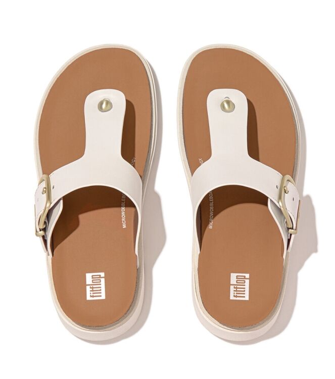 FitFlop Gen-FF Buckle Leather Toe-Post urban white  FitFlop HE7-194, slippers Direct leverbaar uit de webshop