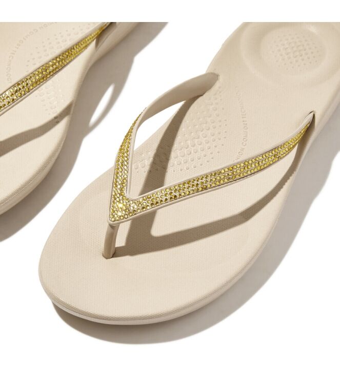 FitFlop Iqushion Sparkle TPU stone beige FitFlop R08-A20, slippers Direct leverbaar uit de webshop