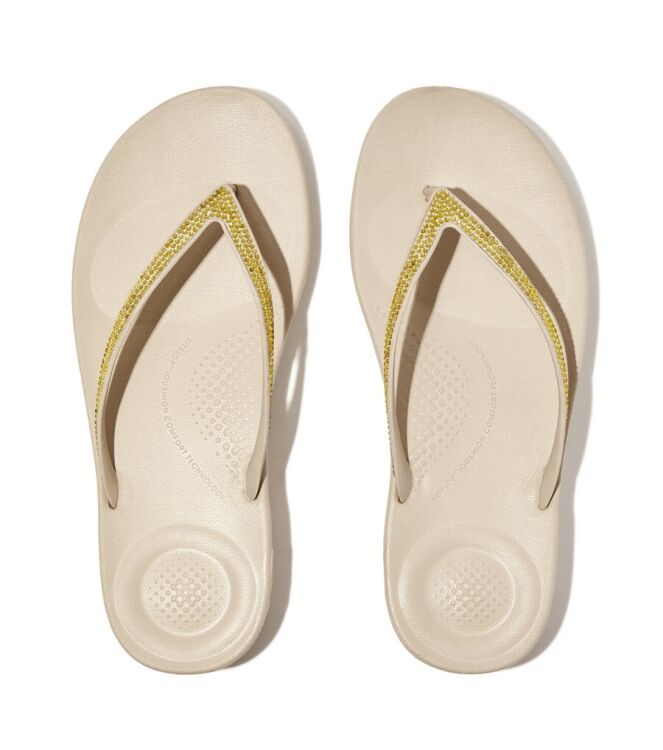 FitFlop Iqushion Sparkle TPU stone beige FitFlop R08-A20, slippers Direct leverbaar uit de webshop