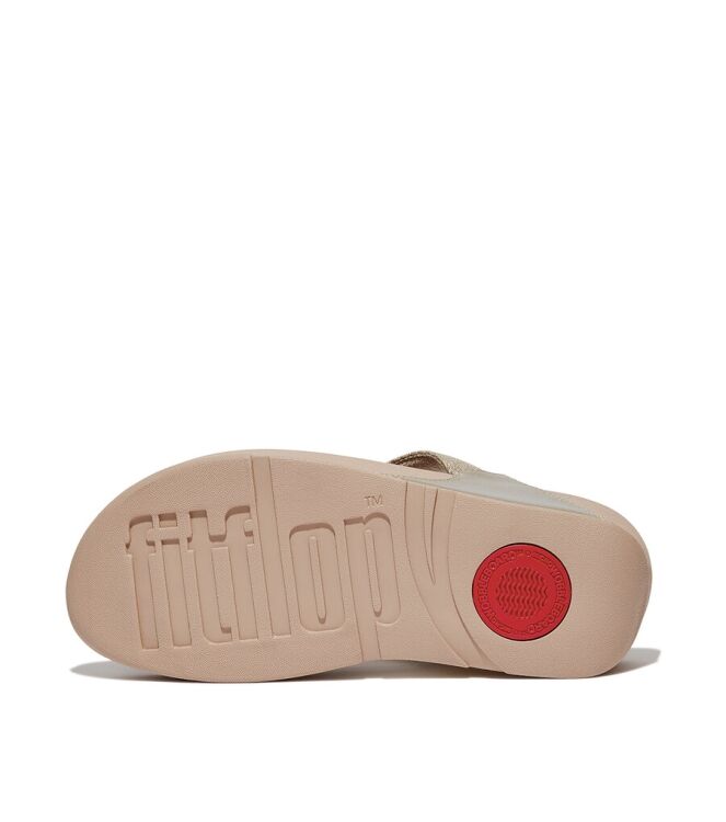 FitFlop Lulu Shimmerlux Toe-Post latte beige  FitFlop FZ7-A94, slippers Direct leverbaar uit de webshop