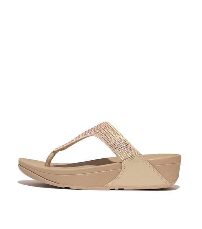 FitFlop Fitflop Lulu Toepost - Hotfix latte beige  FitFlop EC5-A94, slippers Direct leverbaar uit de webshop