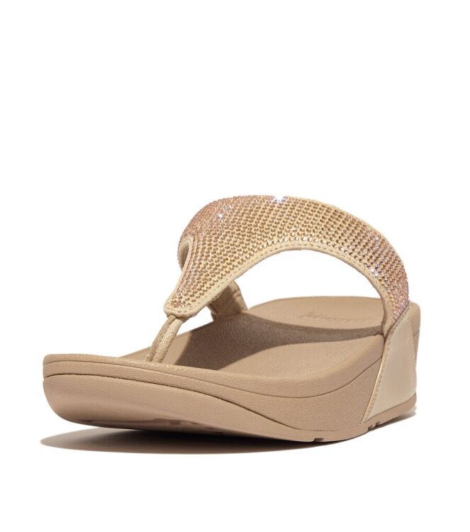 FitFlop Fitflop Lulu Toepost - Hotfix latte beige  FitFlop EC5-A94, slippers Direct leverbaar uit de webshop
