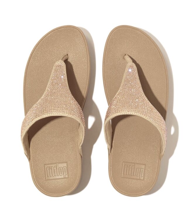 FitFlop Fitflop Lulu Toepost - Hotfix latte beige  FitFlop EC5-A94, slippers Direct leverbaar uit de webshop
