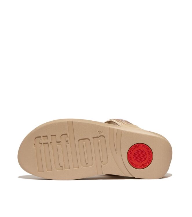 FitFlop Fitflop Lulu Toepost - Hotfix latte beige  FitFlop EC5-A94, slippers Direct leverbaar uit de webshop