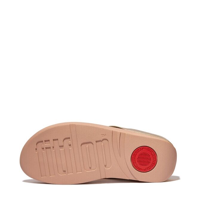 FitFlop Halo Metallic-Trim Toe-Post Sandals platino  FitFlop FE5-675, slippers Direct leverbaar uit de webshop