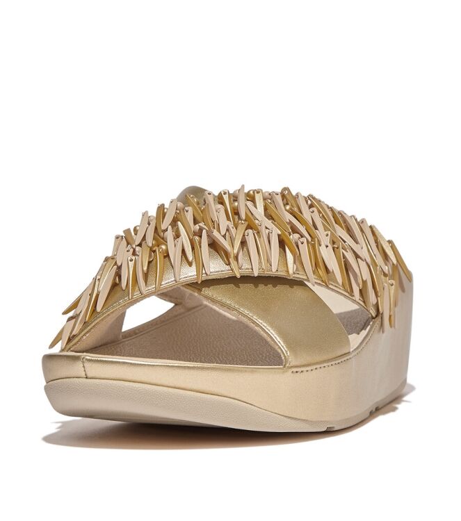 FitFlop Rumba Beaded platino  FitFlop HI8-675, slippers Direct leverbaar uit de webshop