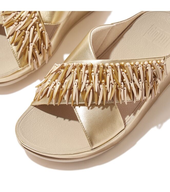 FitFlop Rumba Beaded platino  FitFlop HI8-675, slippers Direct leverbaar uit de webshop