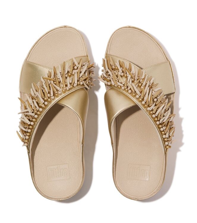 FitFlop Rumba Beaded platino  FitFlop HI8-675, slippers Direct leverbaar uit de webshop