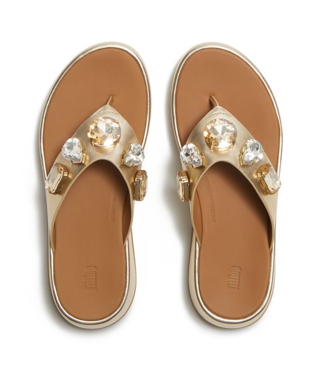 FitFlop F-Mode Utra-Jewel platino FitFlop A2C-675, slippers Direct leverbaar uit de webshop