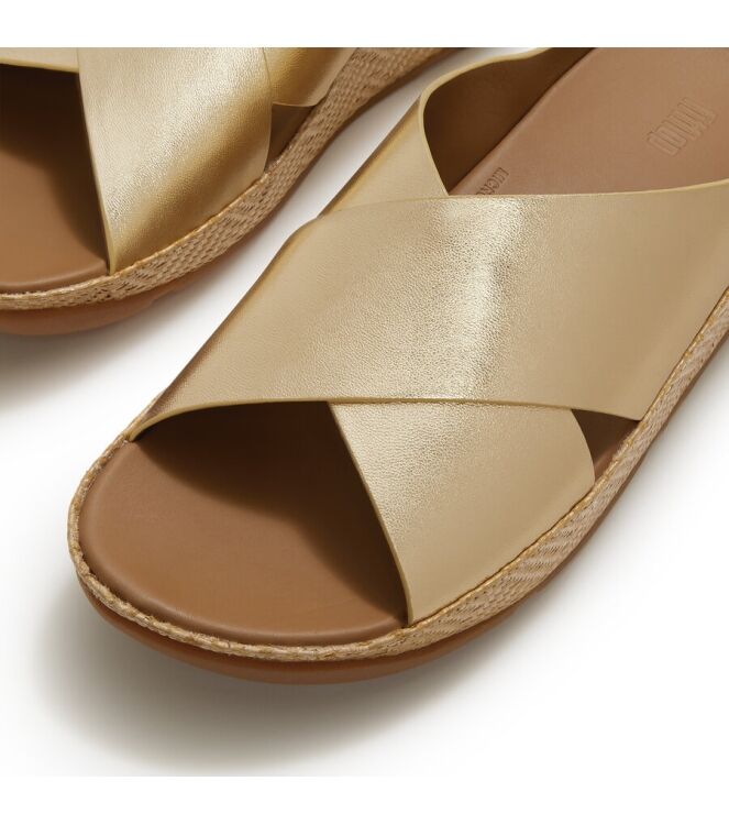 FitFlop Lulu Lux Graphic-Weave Cross platino FitFlop A4P-675, slippers Direct leverbaar uit de webshop