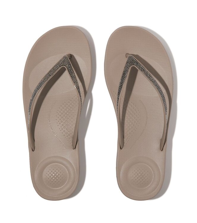 FitFlop Iqushion Ombre Sparkle on taupe  FitFlop DG5-C44, slippers Direct leverbaar uit de webshop
