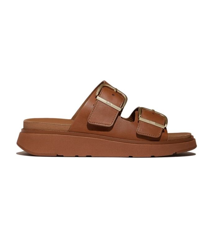 FitFlop Gen-FF Buckle Two-Bar light tan FitFlop B1J-592, slippers Direct leverbaar uit de webshop