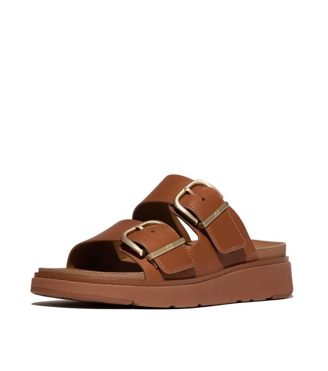 FitFlop Gen-FF Buckle Two-Bar light tan FitFlop B1J-592, slippers Direct leverbaar uit de webshop