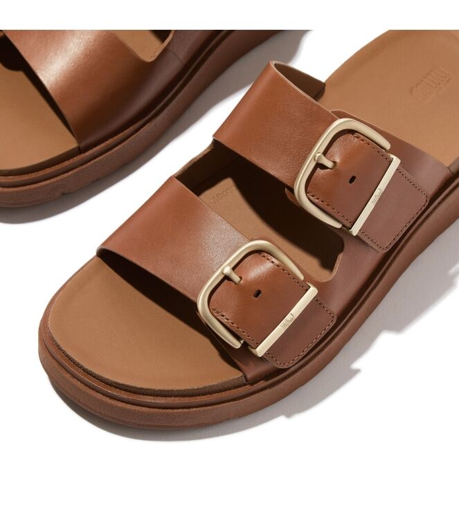 FitFlop Gen-FF Buckle Two-Bar light tan FitFlop B1J-592, slippers Direct leverbaar uit de webshop