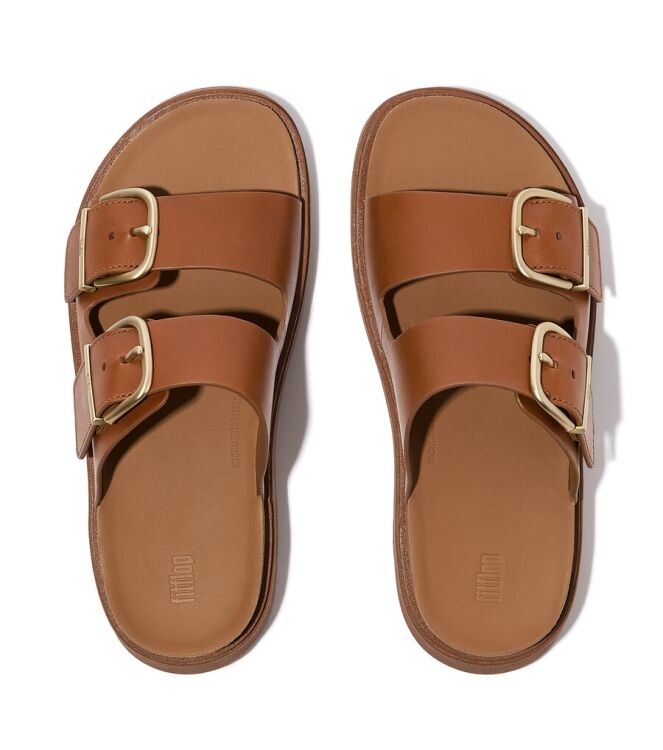 FitFlop Gen-FF Buckle Two-Bar light tan FitFlop B1J-592, slippers Direct leverbaar uit de webshop