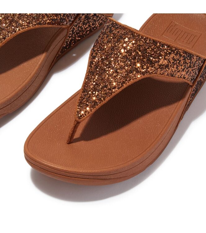 FitFlop Lulu Glitter Toe-Thongs light tan FitFlop X03-592, slippers Direct leverbaar uit de webshop