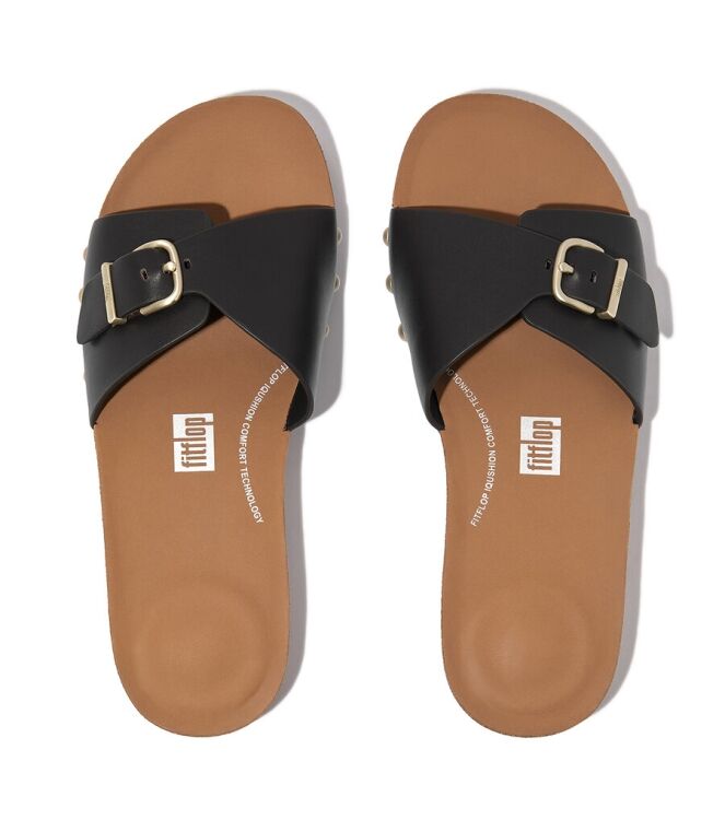 FitFlop Iqushion Adjustable Buckle chocolate brown  FitFlop HF1-167, slippers Direct leverbaar uit de webshop
