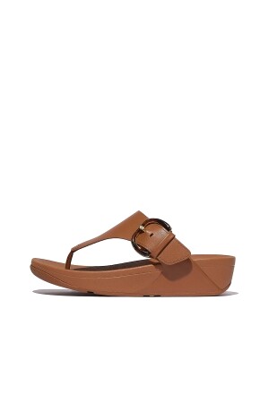 FitFlop Lulu Resin-Buckle Leather Toe-Post deep tan  FitFlop Lulu Resin-Buckle Leather Toe-Post deep tan