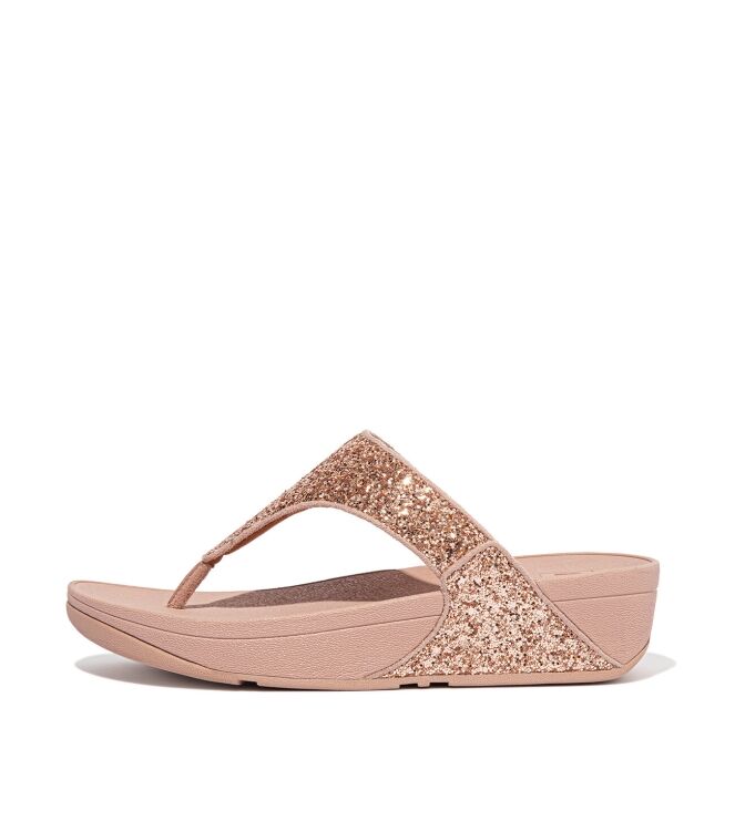 FitFlop Lulu Glitter Toe-Thongs rose gold FitFlop X03-323, slippers Direct leverbaar uit de webshop