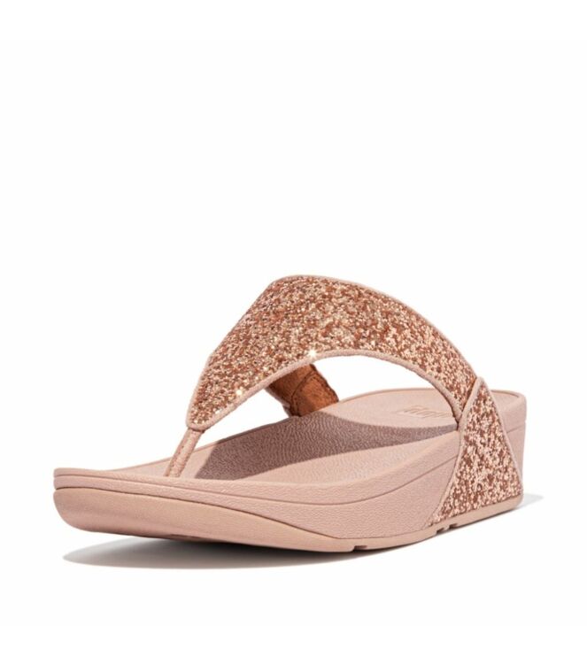FitFlop Lulu Glitter Toe-Thongs rose gold FitFlop X03-323, slippers Direct leverbaar uit de webshop