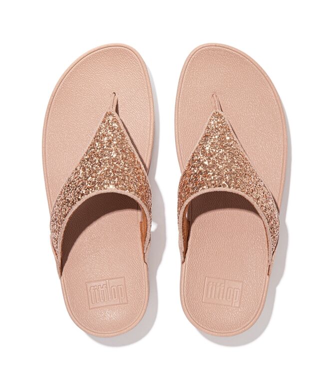 FitFlop Lulu Glitter Toe-Thongs rose gold FitFlop X03-323, slippers Direct leverbaar uit de webshop