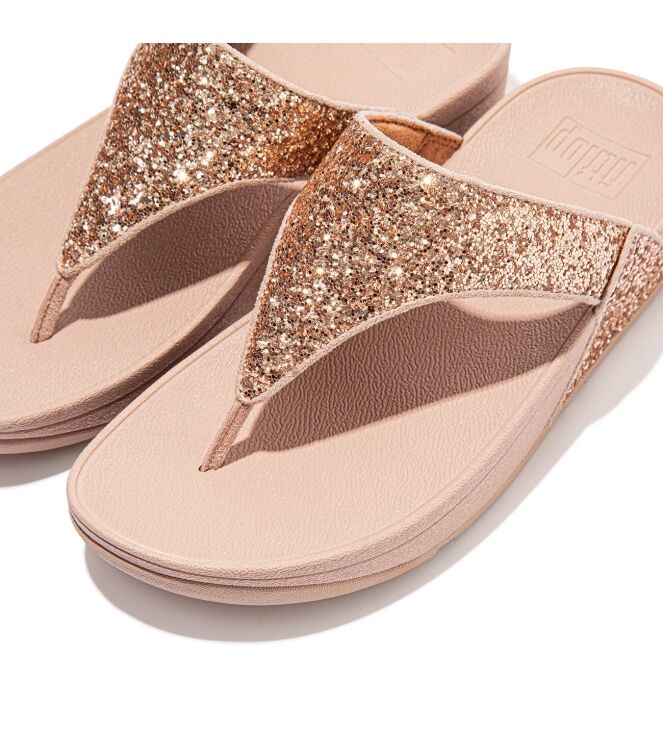 FitFlop Lulu Glitter Toe-Thongs rose gold FitFlop X03-323, slippers Direct leverbaar uit de webshop