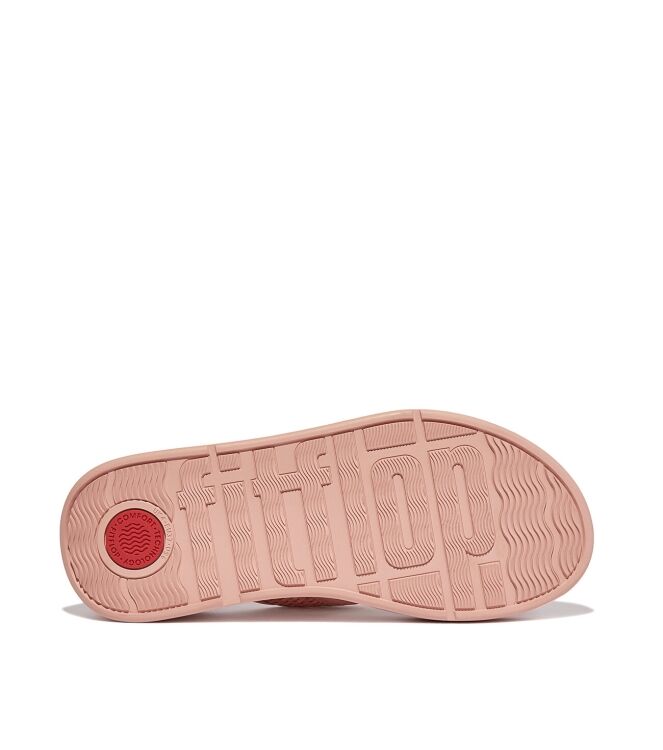 FitFlop F-Mode Woven-Raffia Flatform Sandals pink salt  FitFlop FX7-A35, slippers Direct leverbaar uit de webshop