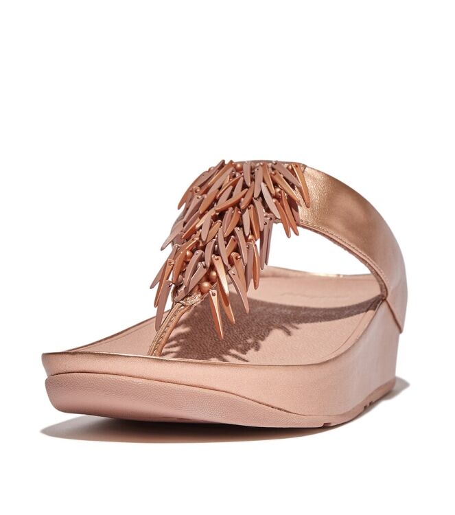 FitFlop Rumba Beaded Metallic rose gold  FitFlop HI7-323, slippers Direct leverbaar uit de webshop