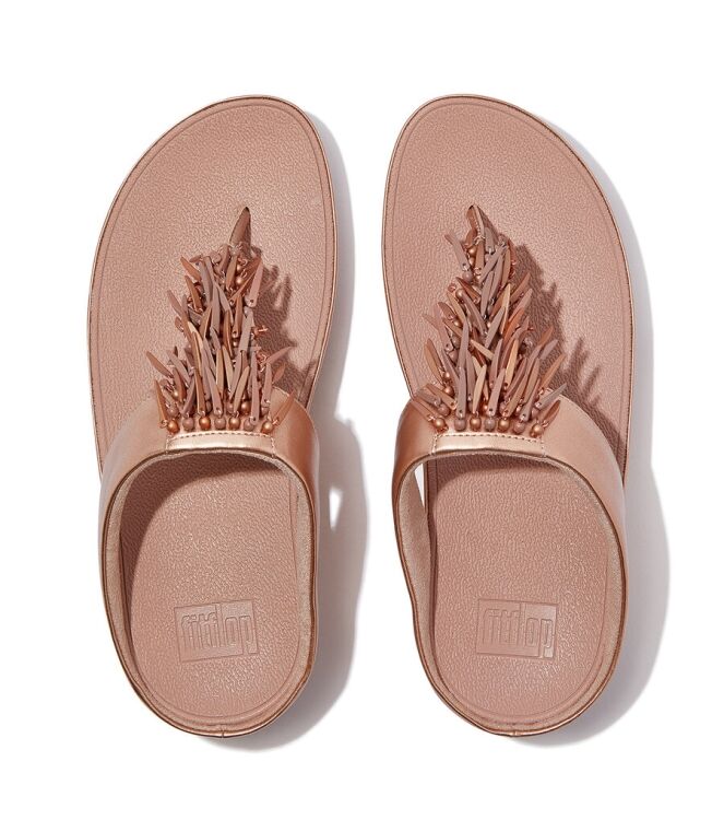 FitFlop Rumba Beaded Metallic rose gold  FitFlop HI7-323, slippers Direct leverbaar uit de webshop