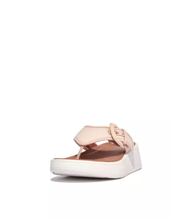 FitFlop F-Mode Buckle Canvas Flatform rose foam  FitFlop FY6-A41, slippers Direct leverbaar uit de webshop