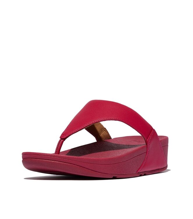FitFlop Lulu Leather Toepost redberry FitFlop I88-C32, slippers Direct leverbaar uit de webshop