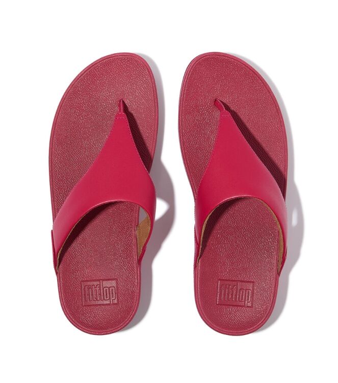 FitFlop Lulu Leather Toepost redberry FitFlop I88-C32, slippers Direct leverbaar uit de webshop