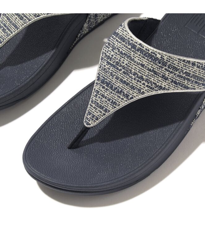 FitFlop Lulu Shimmerweave Toe-Post Sandals midnight navy  FitFlop GO1-442, slippers Direct leverbaar uit de webshop