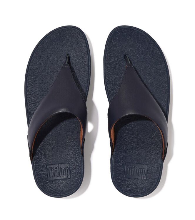 FitFlop Lulu Leather Toepost deepest blue FitFlop I88-A15, slippers Direct leverbaar uit de webshop