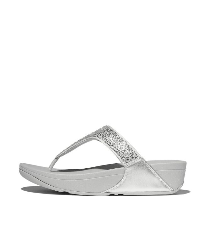 FitFlop Lulu Crystal-Mix Toe-Post silver FitFlop JE3-011, slippers Direct leverbaar uit de webshop