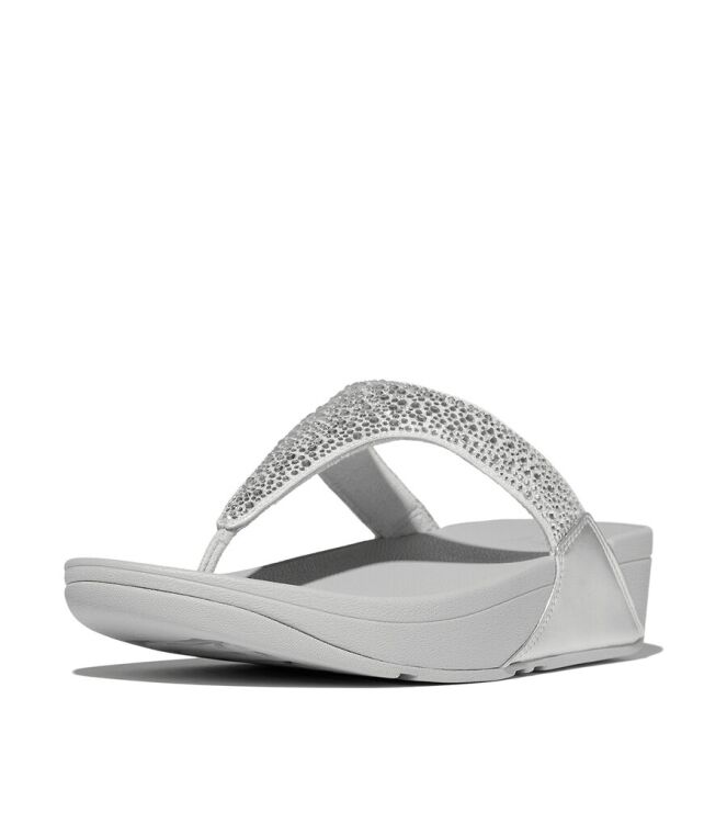 FitFlop Lulu Crystal-Mix Toe-Post silver FitFlop JE3-011, slippers Direct leverbaar uit de webshop