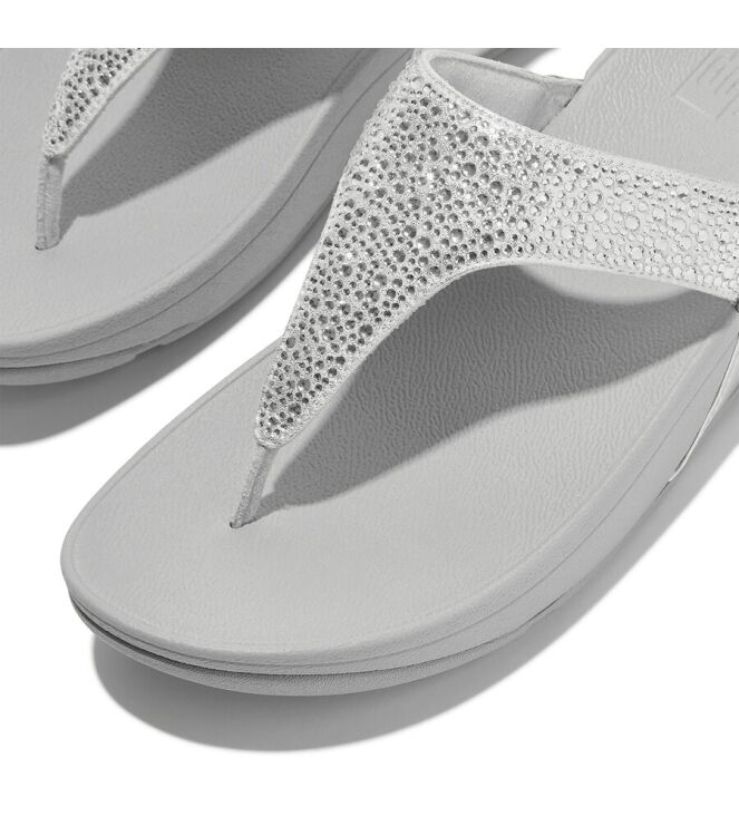 FitFlop Lulu Crystal-Mix Toe-Post silver FitFlop JE3-011, slippers Direct leverbaar uit de webshop