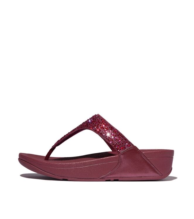FitFlop Lulu Crystal-Mix Toe-Post luxe plum FitFlop JE3-C35, slippers Direct leverbaar uit de webshop