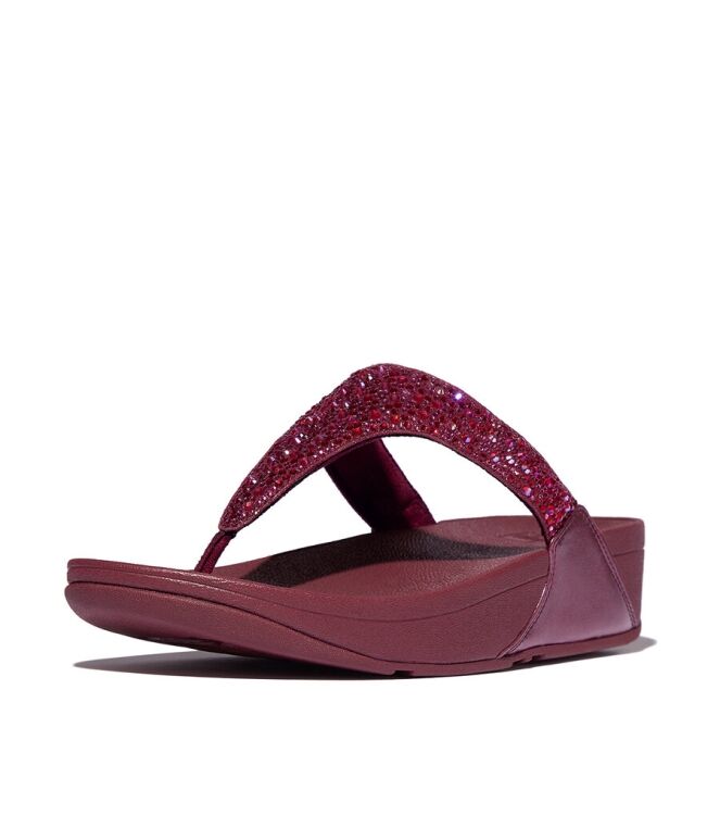 FitFlop Lulu Crystal-Mix Toe-Post luxe plum FitFlop JE3-C35, slippers Direct leverbaar uit de webshop